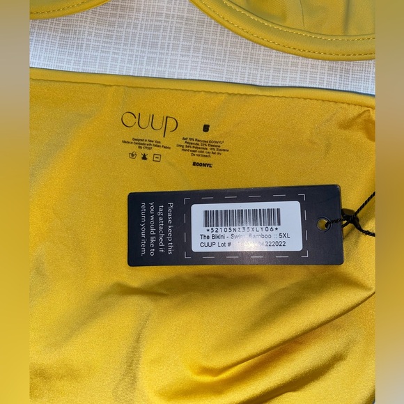 Cuup New $176 The Plunge bra Sz 14 bikini bottom Sz 5 Xl bamboo swim set 2 pcs - Picture 10 of 12